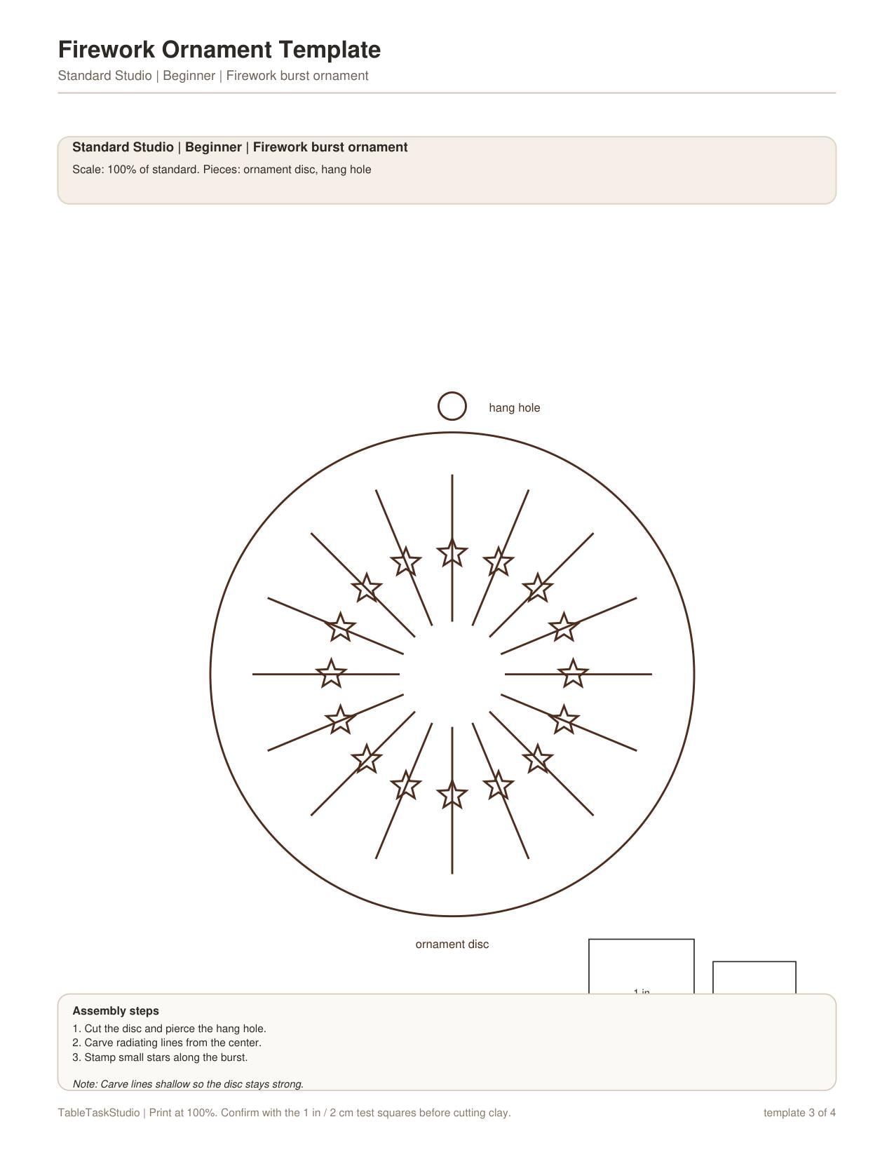 Firework Ornament Template