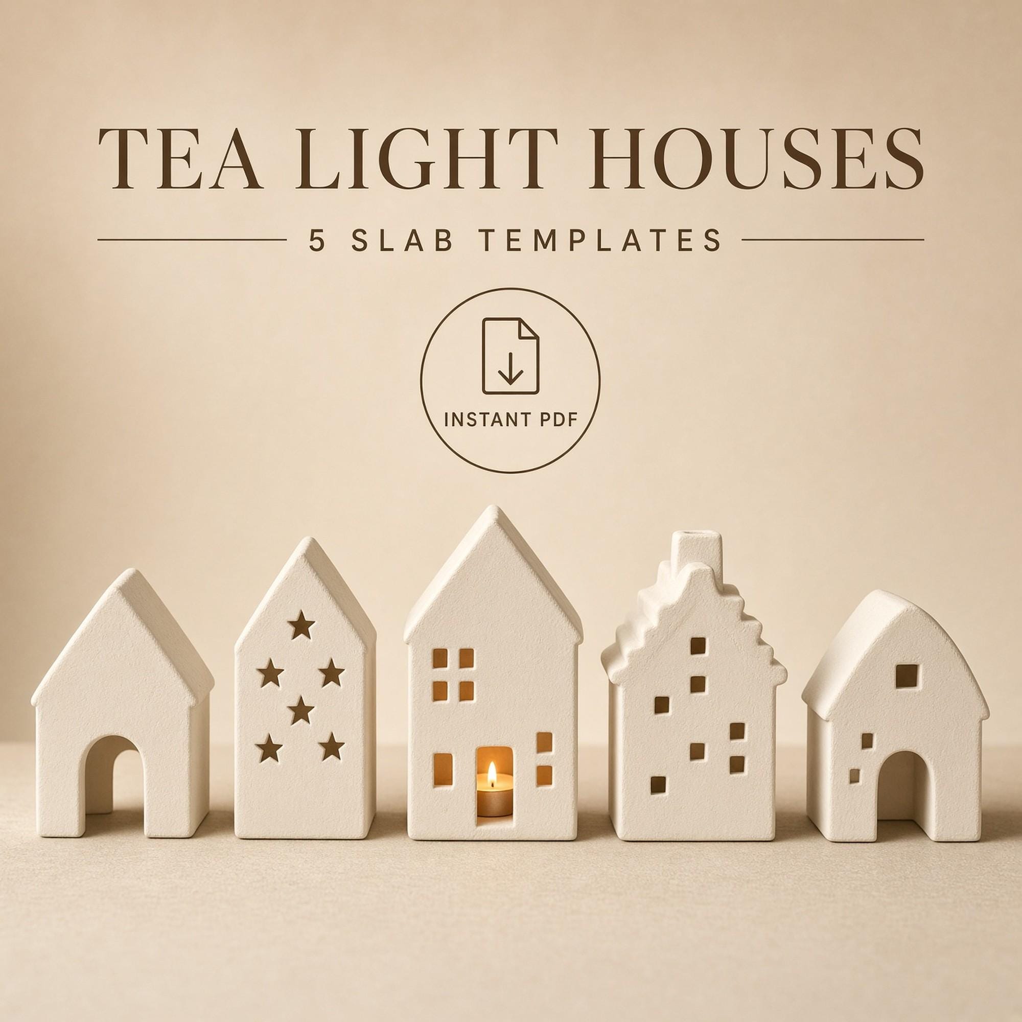 Slab Pottery Tea Light Houses Kit