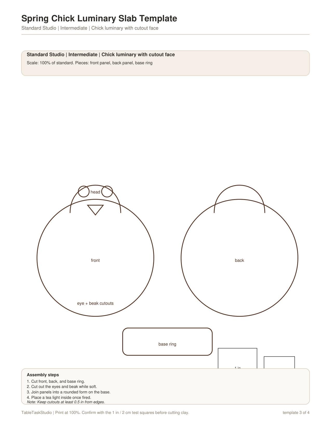 Spring Chick Luminary Slab Template