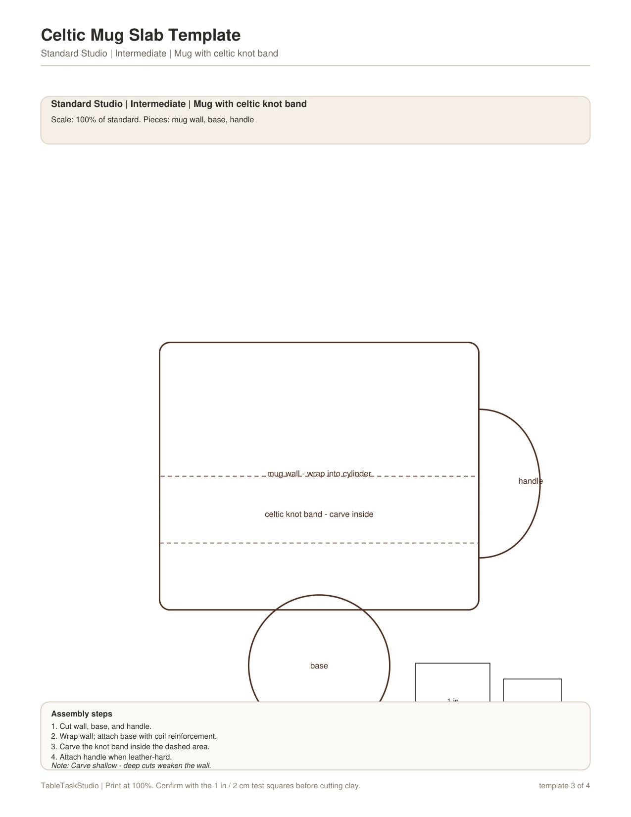 Celtic Mug Slab Template