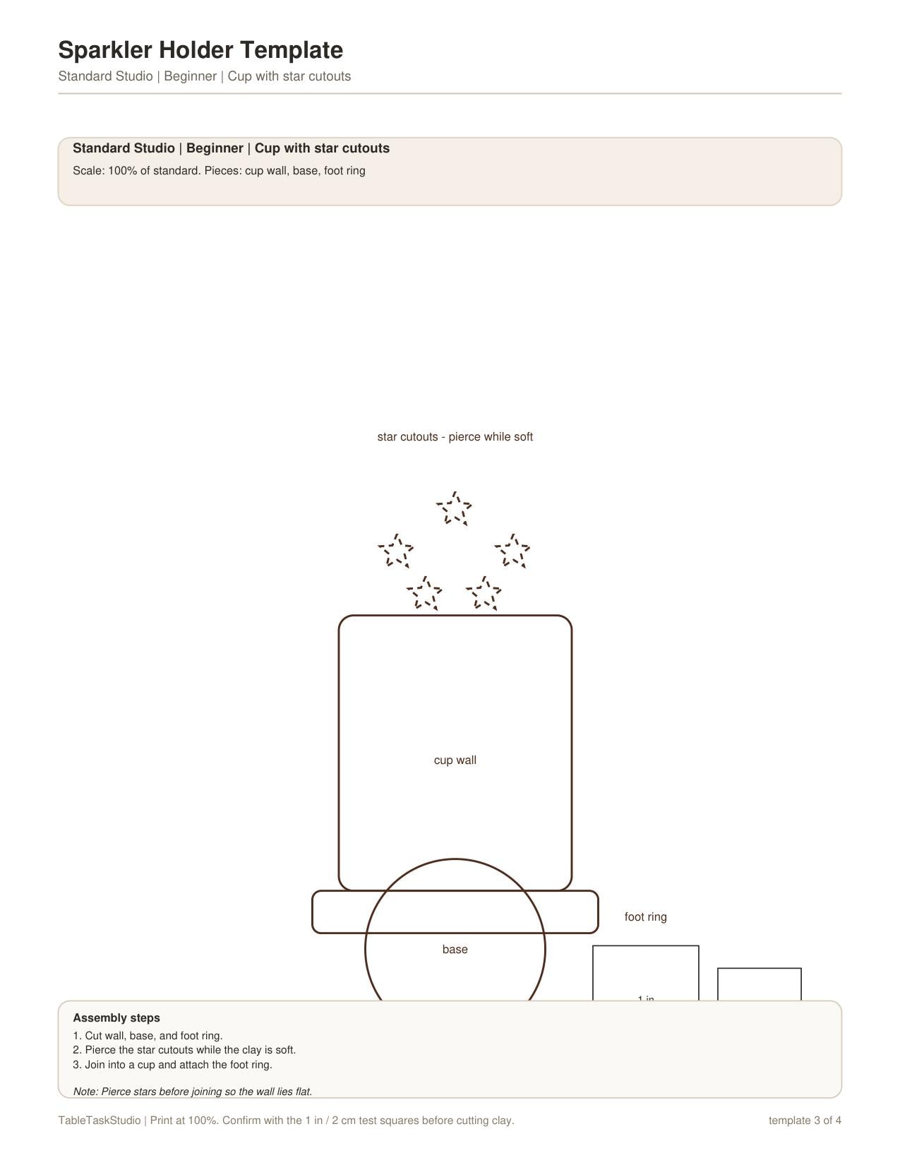 Sparkler Holder Template