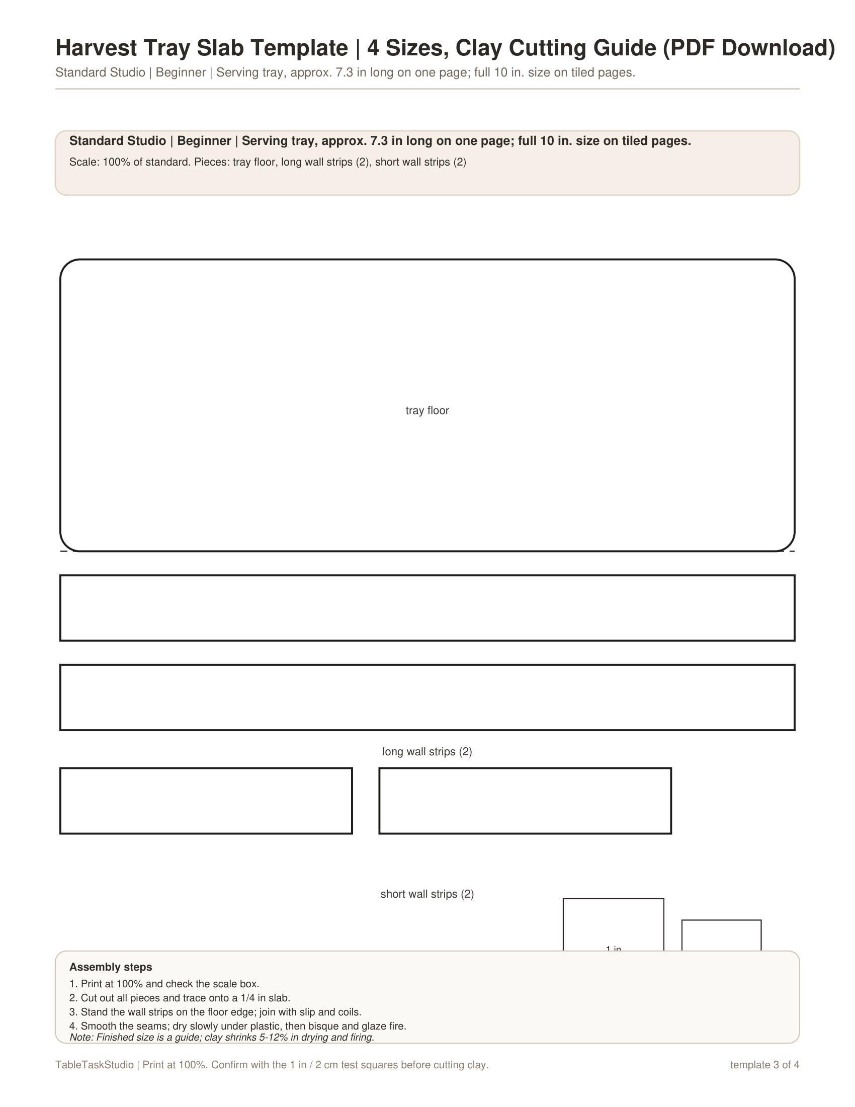 Harvest Tray Slab Template PDF