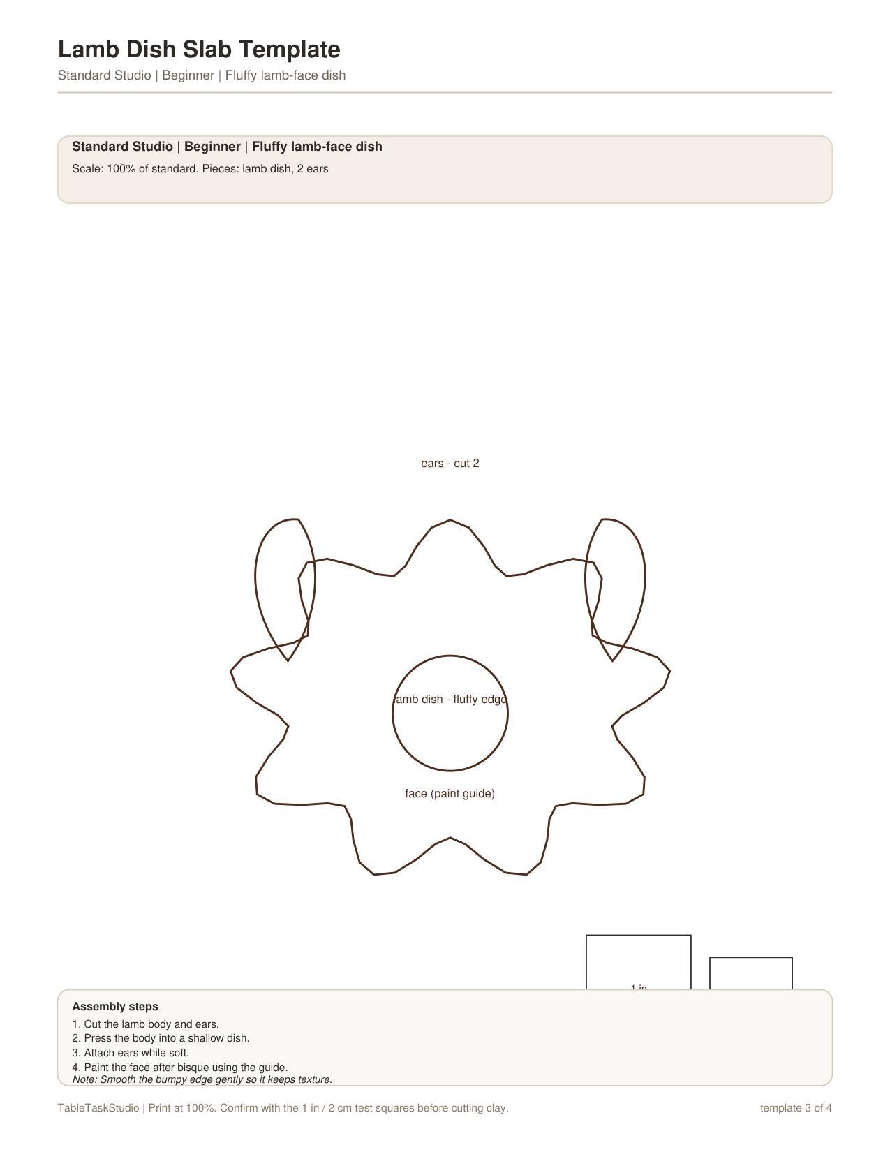 Lamb Dish Slab Template