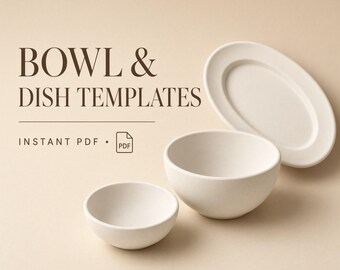 Slab Pottery Studio Kit | 10 No-Wheel Ceramic Templates, Beginner Handbuilding (4 Sizes, PDF + SVG)