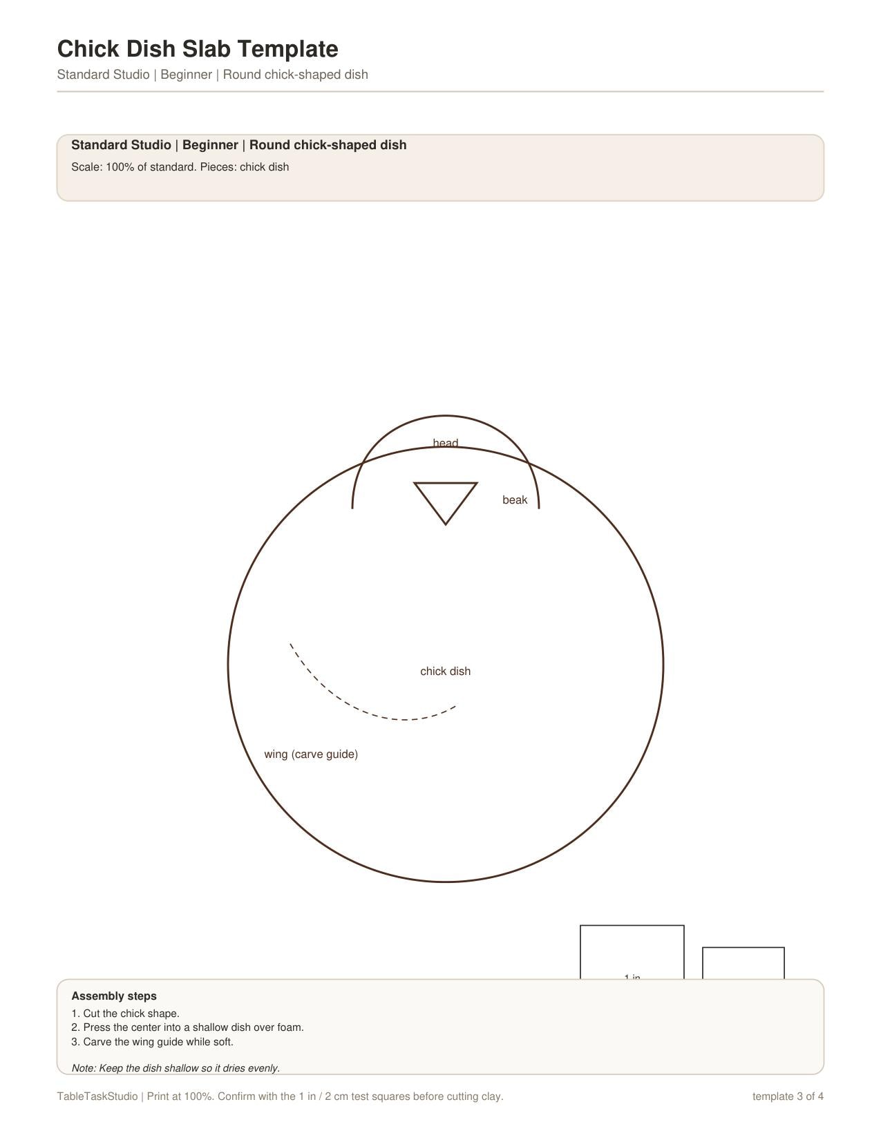 Chick Dish Slab Template
