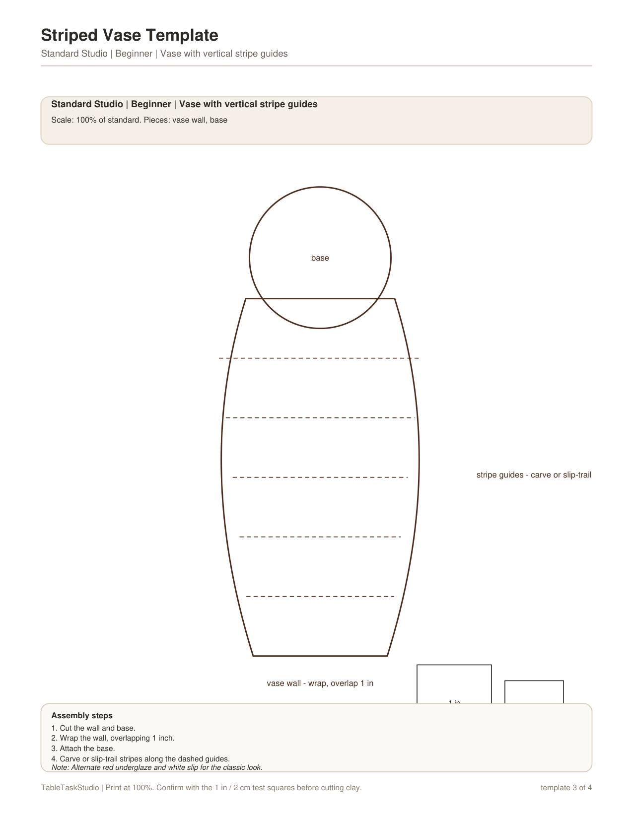 Striped Vase Template