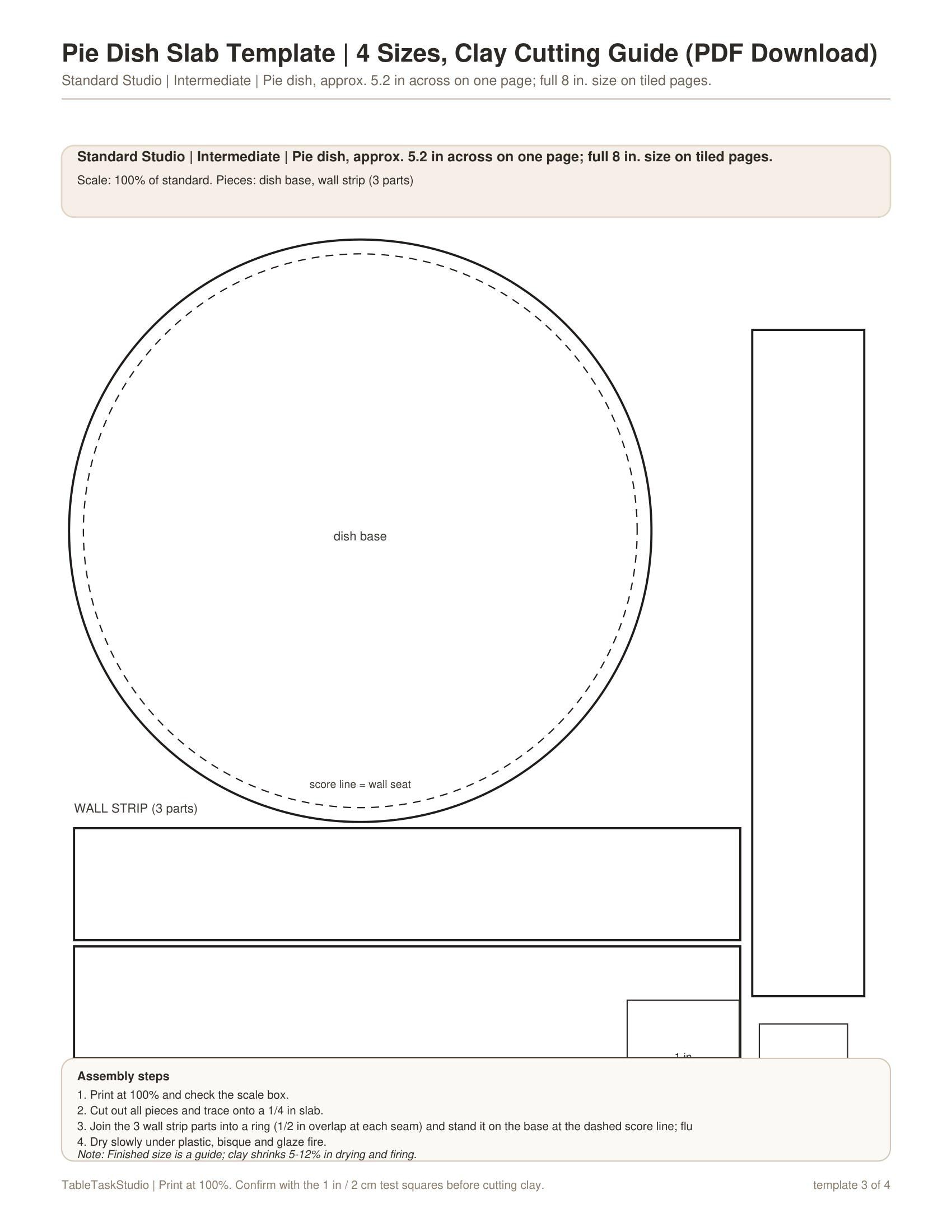 Pie Dish Slab Pottery Template
