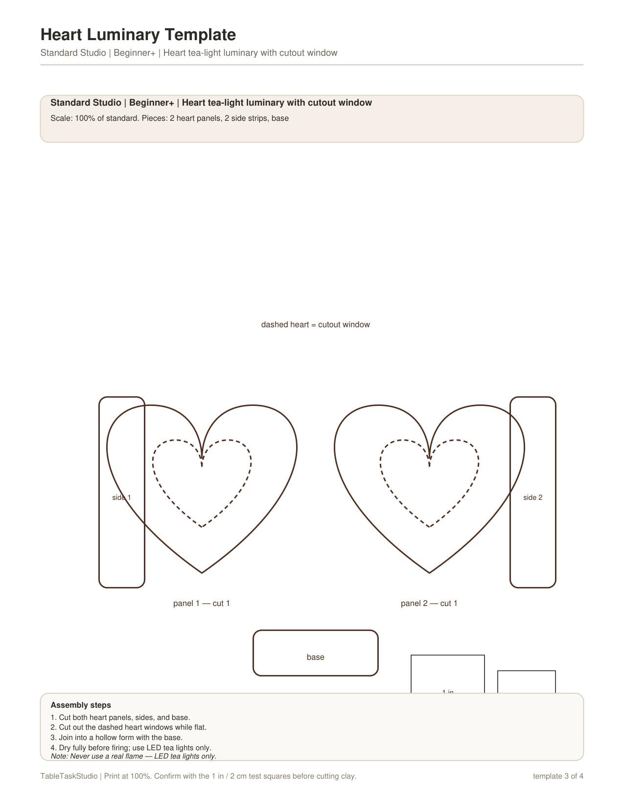 Heart Luminary Template