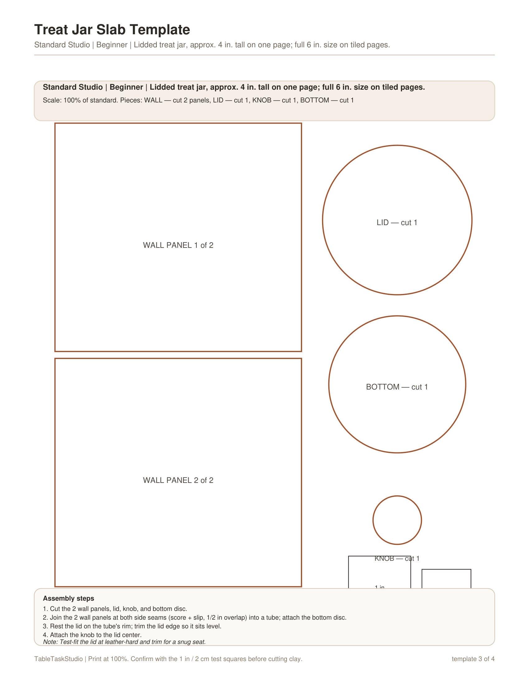 Treat Jar Slab Template PDF