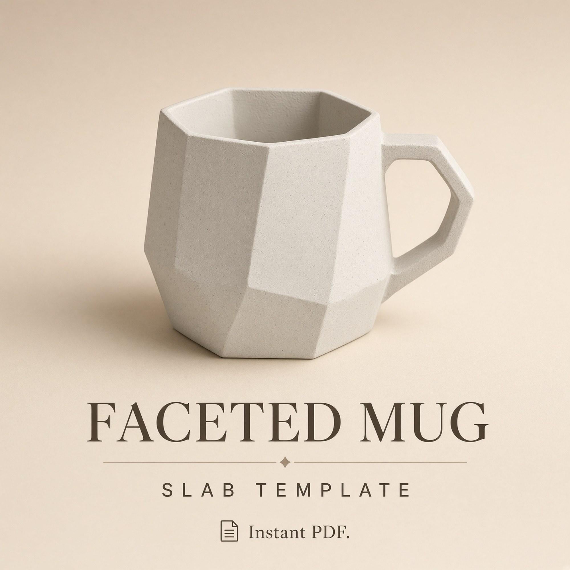 Faceted Mug Pottery Template