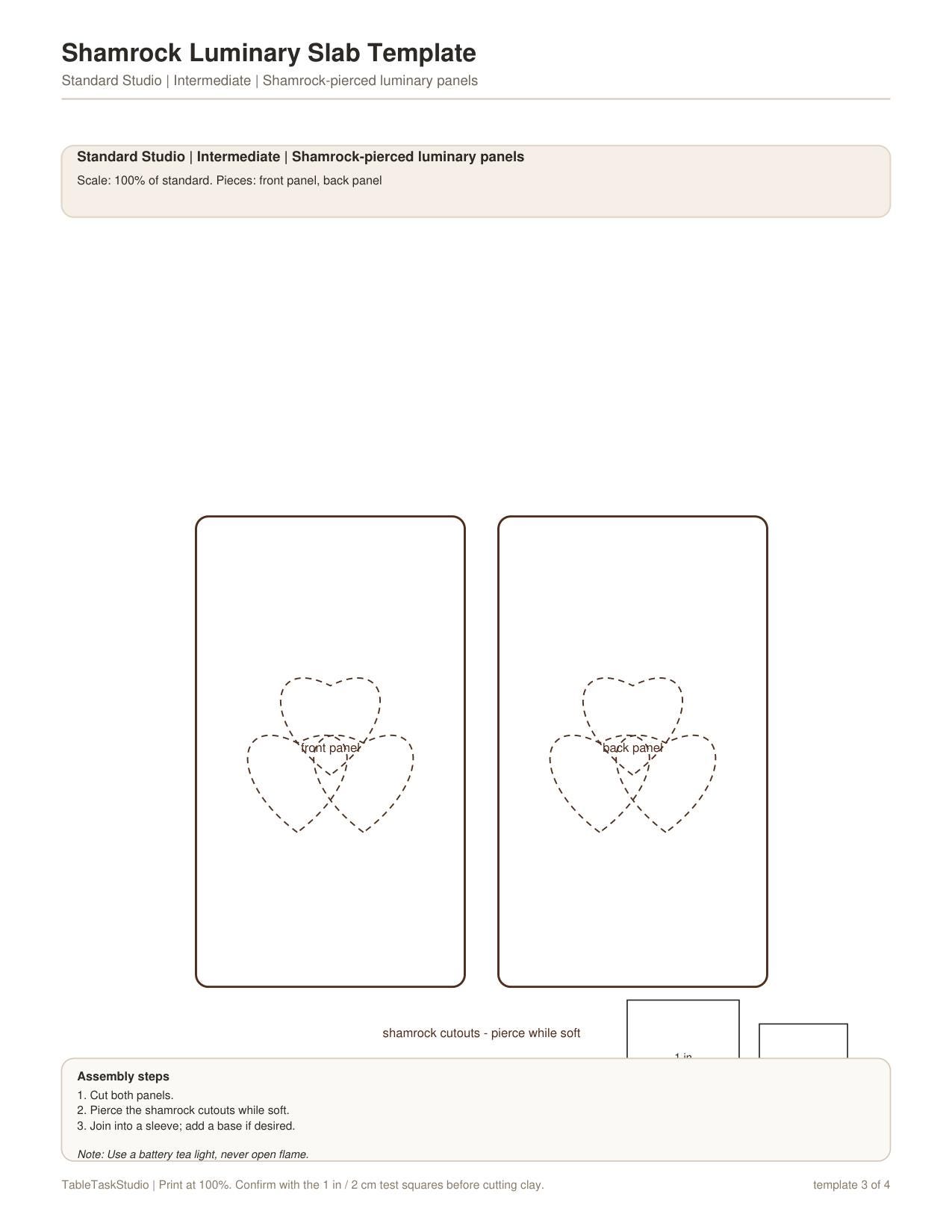Shamrock Luminary Slab Template