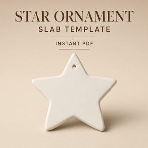 Star Ornament Pottery Template | Slab Building Clay Pattern (4 Sizes, PDF)