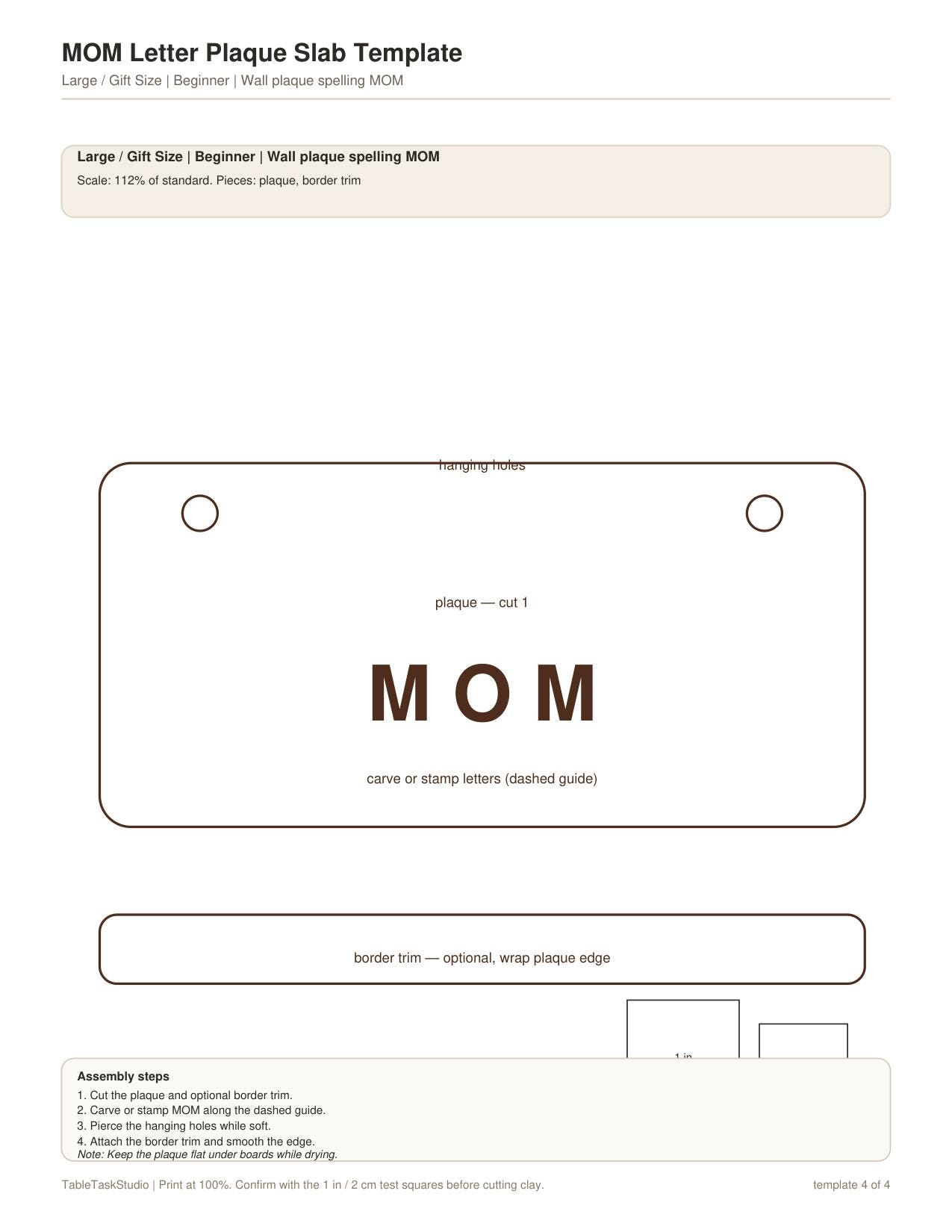 Mom Letter Plaque