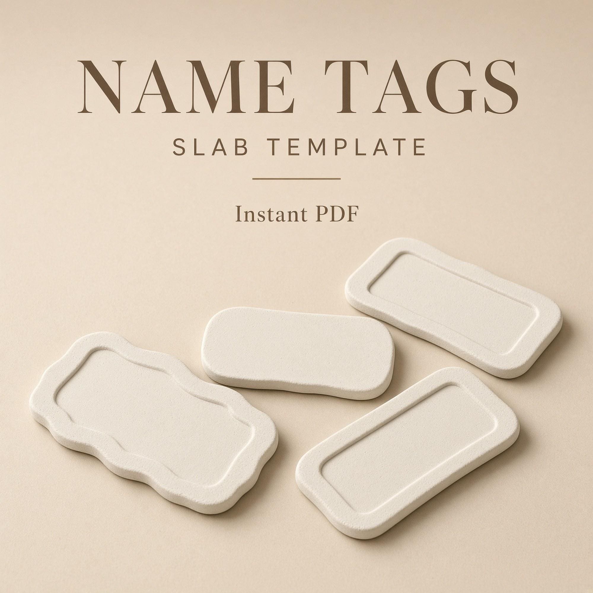 Pet Name Tag Pottery Template PDF