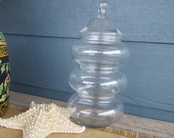 Vintage Apothecary Jar, 3 Tiered Stackable Glass Jar, Display Jars, Cottage Decor