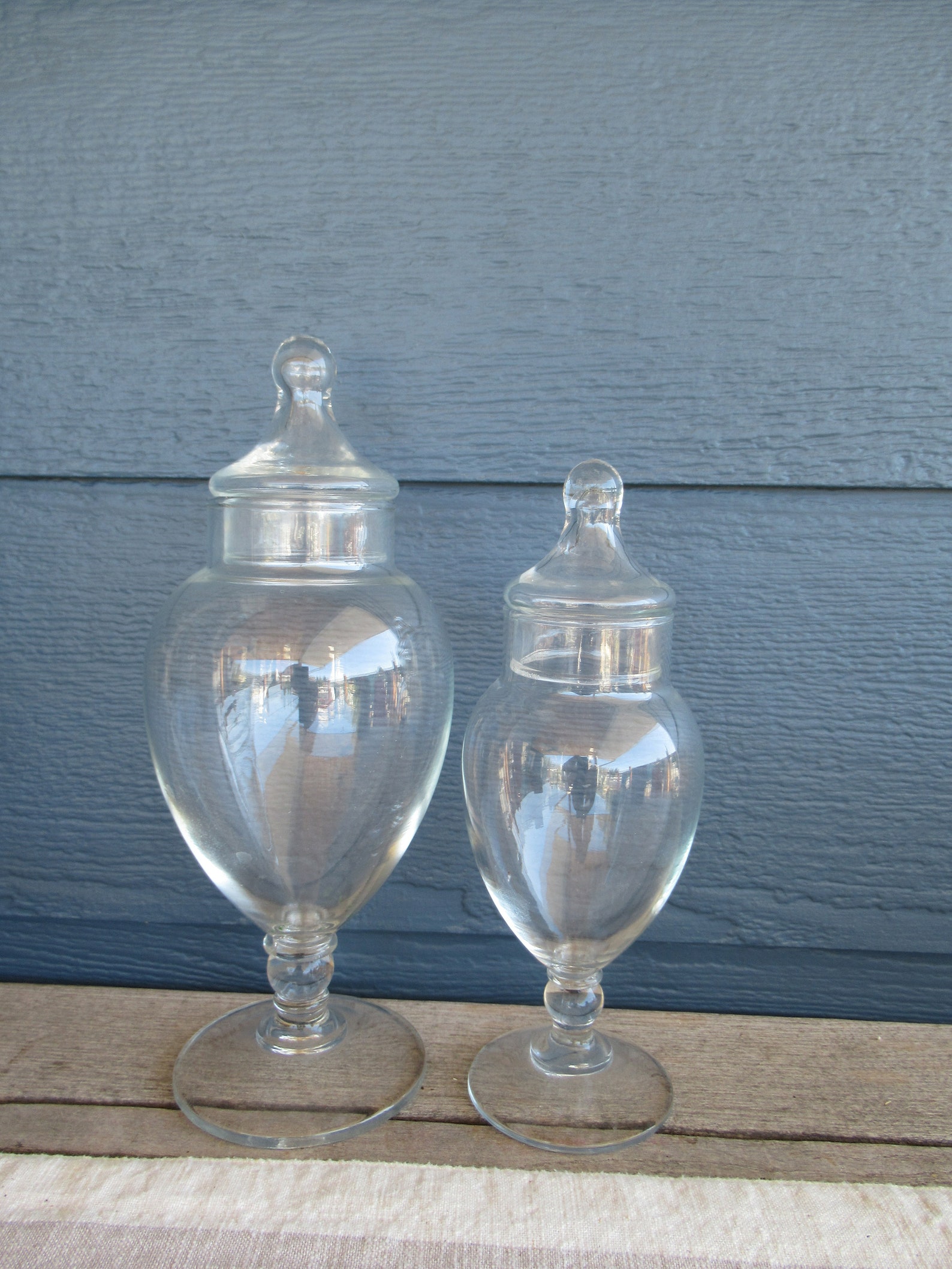 Vintage Pedestal Apothecary Jar with Lid Glass Display Jar Etsy