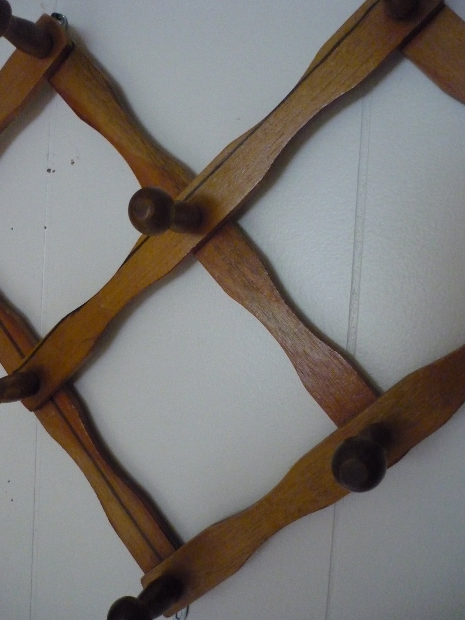 Vintage Accordion Style Hook Rack Folding Wood Peg Rack Etsy