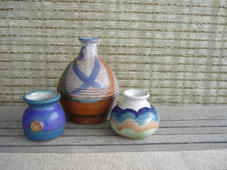Set of 3 Art Pottery Vases Instant Collection Collectable Etsy