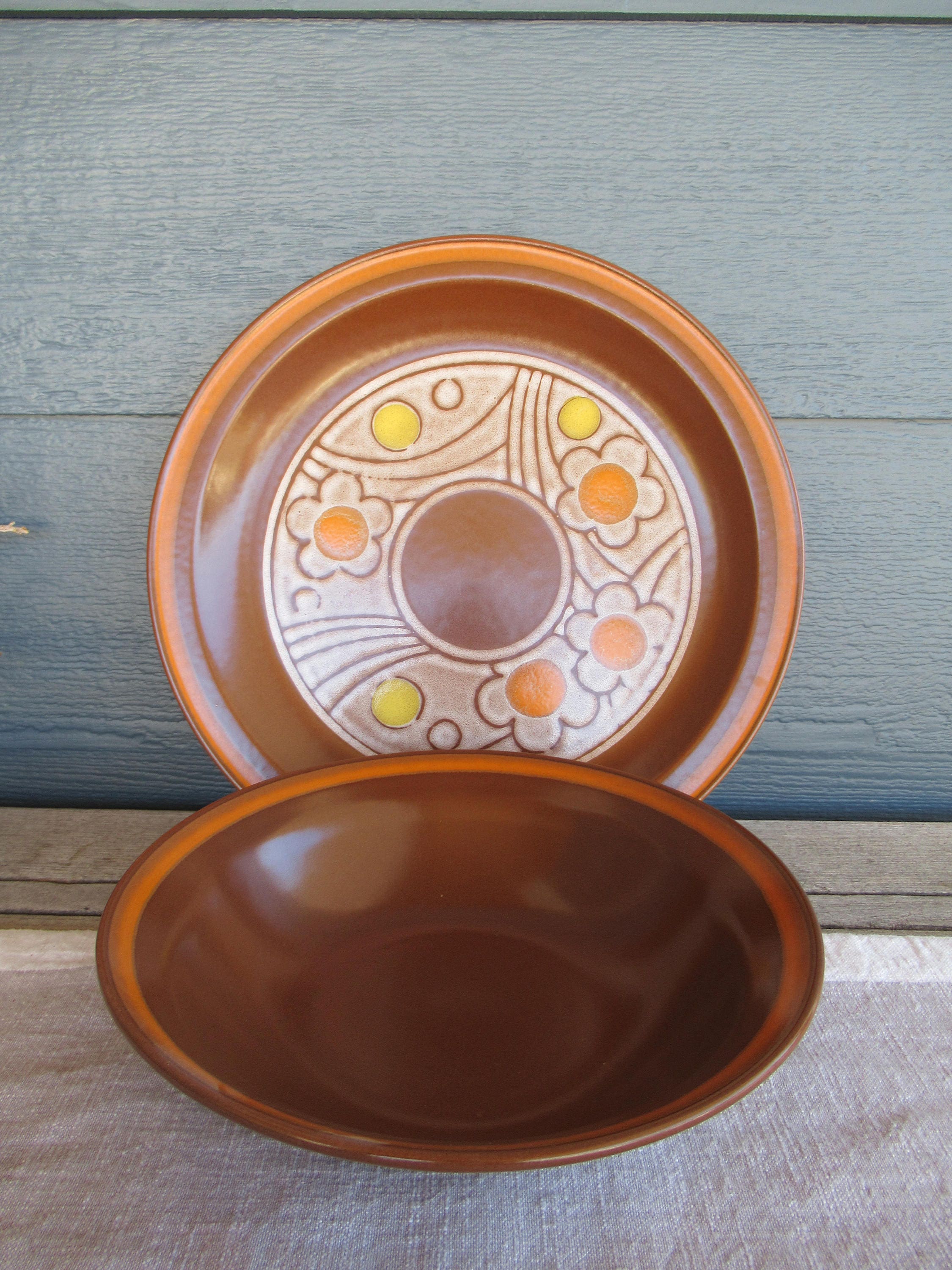 Vintage Stoneware Serving Set Bowl and Platter Ceramic Etsy