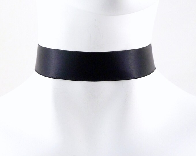 Satin Choker Necklace Color Options Black Choker, Red Choker, Blue