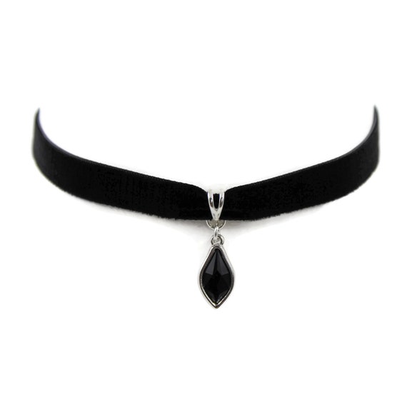 Black Velvet Choker Necklace With 