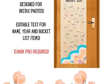 Summer Bucket List Photo Banner | Instax Display, Editable Canva Pro Template (Digital Download)