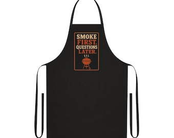 Delantal "Primero fuma, luego pregunta" / Delantal de chef para barbacoa
