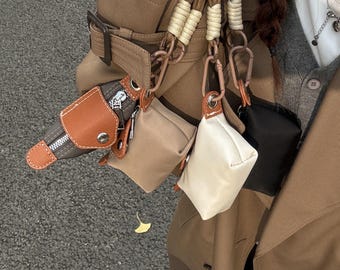 Mini lippenstiftzakje met polsbandje Leuke oordopjeshouder tasje klein portemonneetje lipglosstasje, trendy dames minizakje met rits cadeau voor haar