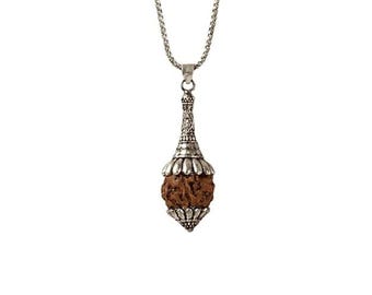 Rudraksha Hanuman Gada Pendant | 5 Mukhi Rudraksh