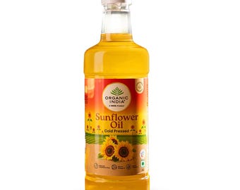 Aceite de girasol orgánico de la India, 1000 ml / Probado en laboratorio con más de 250 parámetros.
