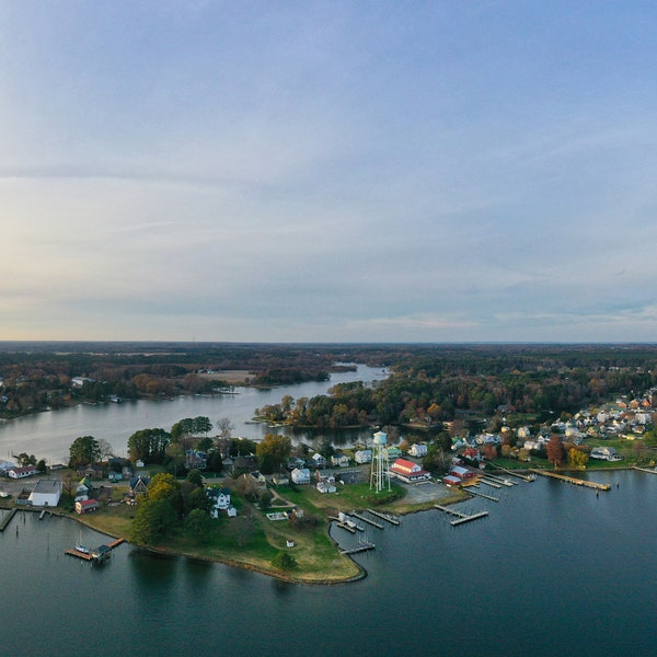 Reedville, Virginia - Aerial Panorama Photograph - December 2020