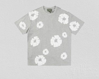 Conjunto de camiseta y pantalón corto de algodón con estampado de desgarros vaqueros, estilo urbano de lujo, camiseta gráfica de dos piezas, algodón unisex, conjunto de verano a juego, ropa informal.
