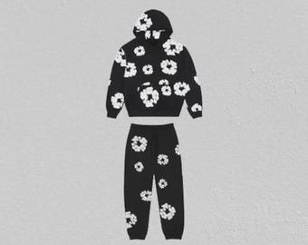 Denim Tears Cotton Wreath Tracksuit Black&Gray