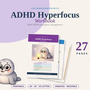 ADHD Hyperfocus Workbook | Printable Focus Planner & Time Blindness Tracker | A4 A5 US Letter