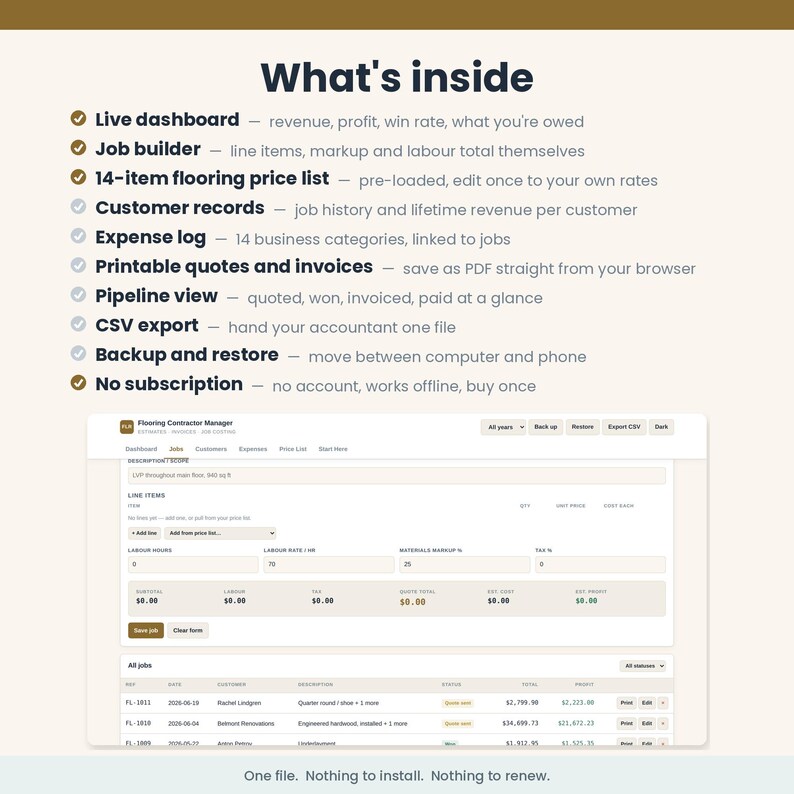 Jobber Invoioce Example Flooring Estimate Template Installer Invoice Software App | Floor Job ...