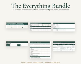 Bundel met sjablonen voor evenementenproductie | Budget, draaiboek, standaardwerkprocedures (digitale download)