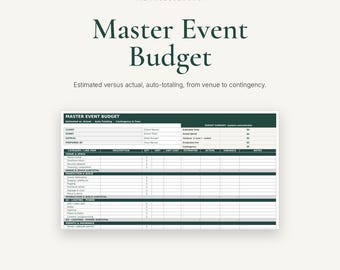 Sjabloon voor evenementenbudget in Excel | Automatische kostenregistratie (digitale download)