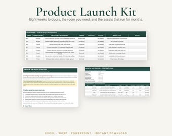 Product Launch Event Planning Template | Launch Countdown, Press and Media Plan, Run of Show, Budget and Vendor Tracker | Excel and Word