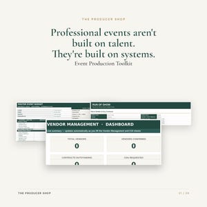 Eventproduktions-Toolkit | Budget, Ablaufplan, Lieferantenübersicht (Excel, Word)