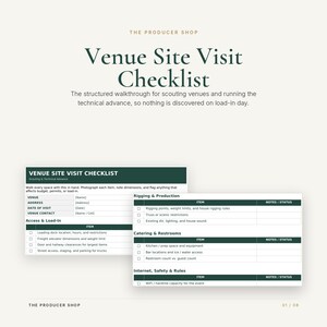 Venue Site Visit Checklist | Event Planner Location Scouting Template (Word Document)