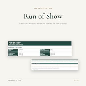 Run of Show Template | Minute-by-Minute Event Calling Sheet (Editable Word)