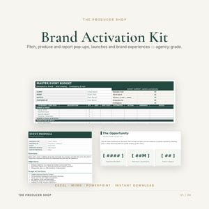 Brand Activation Kit | Event Production Templates (Excel, Word, PowerPoint)