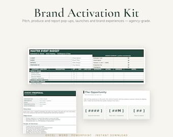 Merkactivatiepakket | Sjablonen voor evenementenproductie (Excel, Word, PowerPoint)