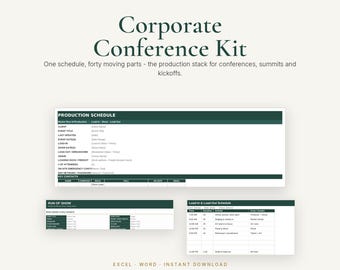 Zakelijke conferentiekit, evenementenplanning, draaiboek (digitale download)