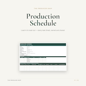 Event Production Schedule Template | Load-In to Load-Out Timeline (Excel)