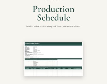 Sjabloon voor een evenementenproductieplanning | Tijdschema van opbouw tot afbouw (Excel)