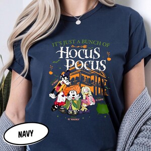 Camiseta de Halloween "Irmãs Bruxas", Camiseta com Estampa Mágica Assustadora, Camiseta Preta Divertida de Bruxa para o Outono, Roupa para Festa de Halloween