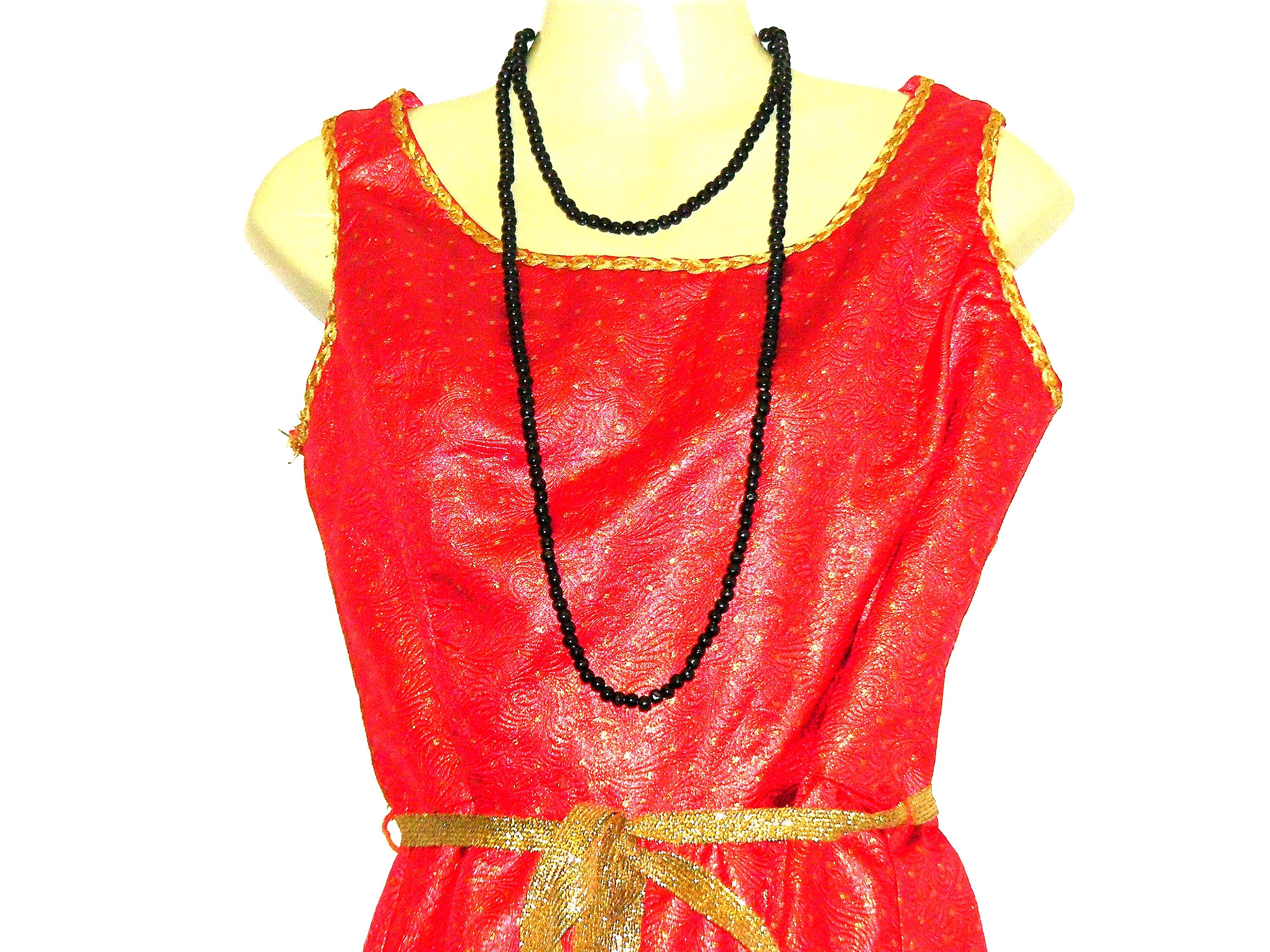 Womens Red and Gold Dress Circle Dress Rockabilly Dress Etsy UK