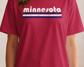 ヴィンテージ ミネソタ スポーツ ストライプ Tシャツ、ダメージ加工 ミネソタ州プライド Tシャツ