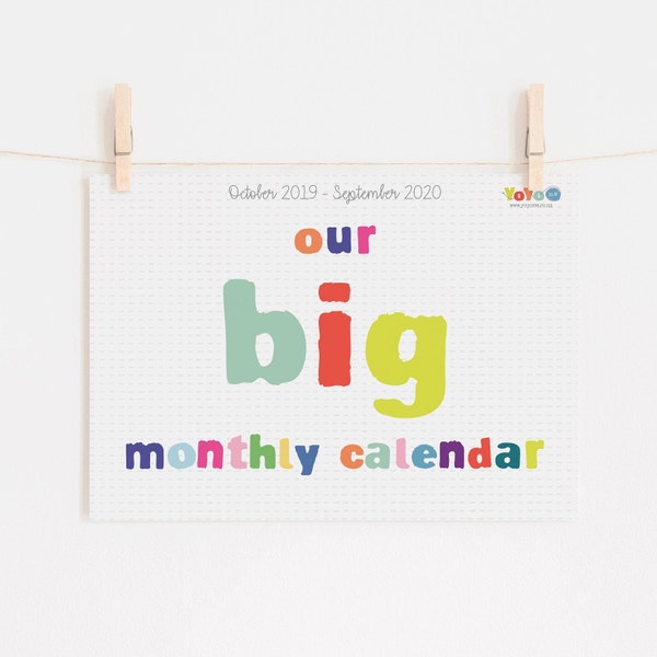 Family Wall Calendar| Wall Planner| A3 Calendar| Start Any Month Calendar| Family Wall Planner